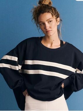 NWT Free People Movement Post Up Layering Top-Midnight Navy Combo